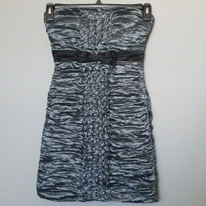 BCBG maxazria Fairycore Romantic sea mist tafetta ruched strapless dress size 2